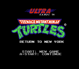 Teenage Mutant Ninja Turtles Return to New York Title Screen